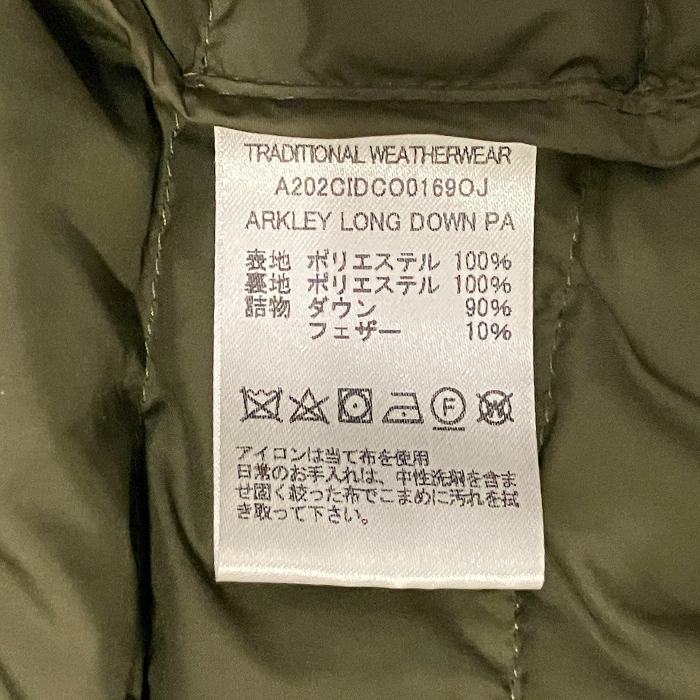 トラディショナルウェザーウェア ARKLEY LONG DOWN ノーカラーダウンコート
