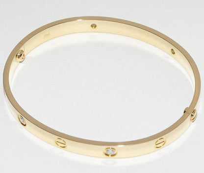 カルティエ K18YG ラブブレスレット B60670 サイズ19 ダイヤ4P