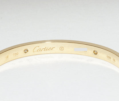カルティエ K18YG ラブブレスレット B60670 サイズ19 ダイヤ4P