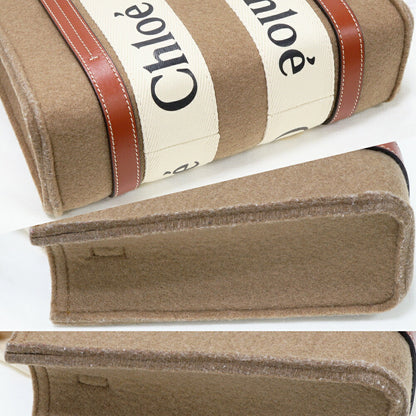 クロエ フェルト / カーフ / キャンバス ウッディ スモール 2WAY バッグ