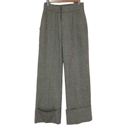 アメリ UND COLOR CHECK ROLL UPワイドパンツ