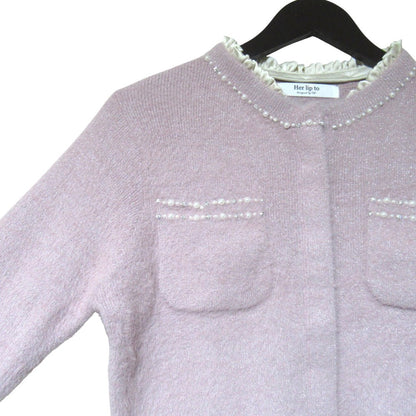 ハーリップトゥ Corinthia Shaggy Knit ニットジャケット スカートセット