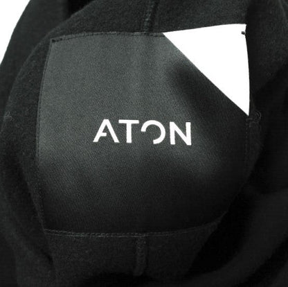 ATON エア ダブル メルトン ローブ コート ブラック