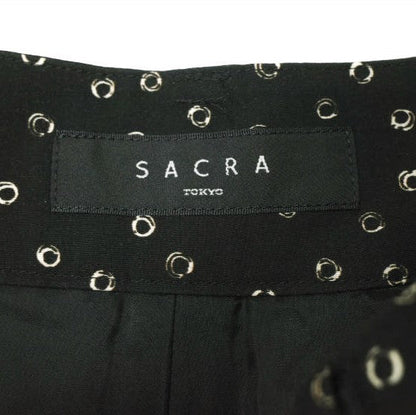 SACRA 小紋柄 レーヨン ワイドパンツ