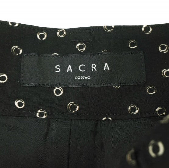 SACRA 小紋柄 レーヨン ワイドパンツ