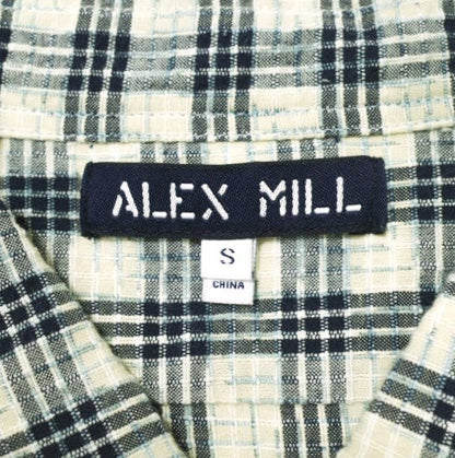 ALEX MILL チェック オープンカラー シャツ コットン シャツ
