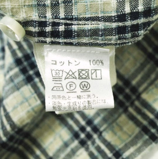 ALEX MILL チェック オープンカラー シャツ コットン シャツ