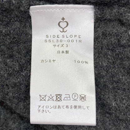 サイドスロープ カシミヤプルオーバーニットセーター
