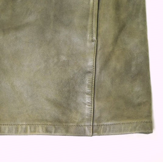 ダブルアールエル Hand-Distressed Leather オーバーシャツ