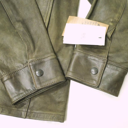 ダブルアールエル Hand-Distressed Leather オーバーシャツ