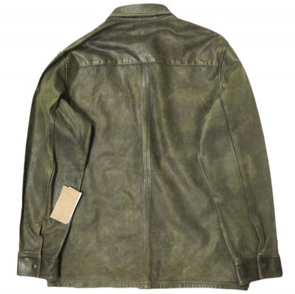 ダブルアールエル Hand-Distressed Leather オーバーシャツ
