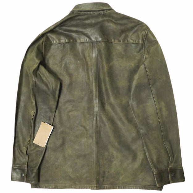 ダブルアールエル Hand-Distressed Leather オーバーシャツ