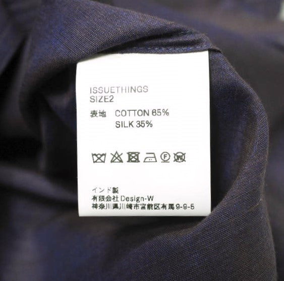 ISSUETHINGS Type75 C S SS Shirts コットンシルク半袖シャツ