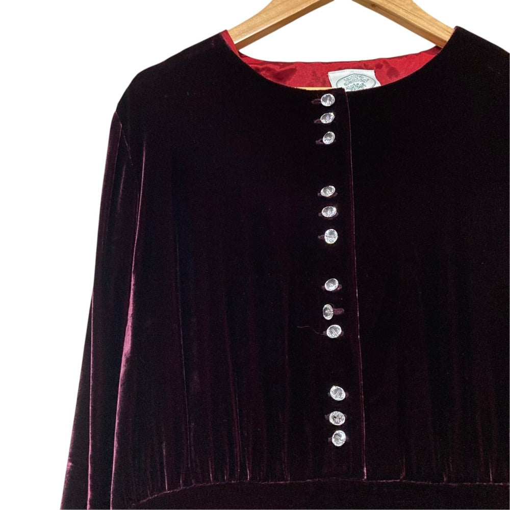 ローラアシュレイ シルクブレンドベルベットワンピース