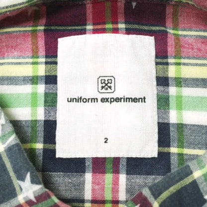 uniform experiment スター プラッド ミックス コットン シャツ