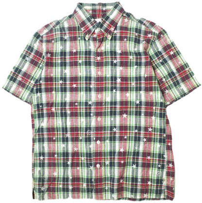 uniform experiment スター プラッド ミックス コットン シャツ