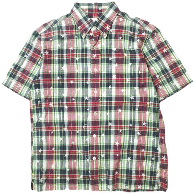 uniform experiment スター プラッド ミックス コットン シャツ