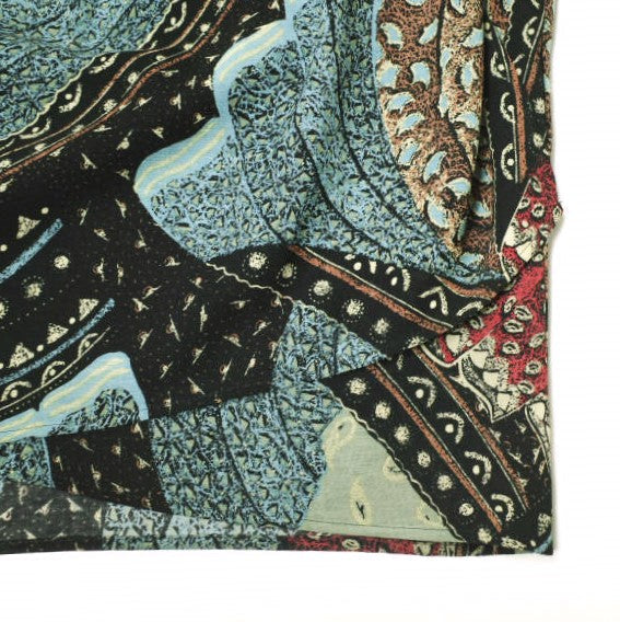 エイチビューティーアンドユース PATCHWORK PRINT WRAP SKIRT ポリエステルスカート