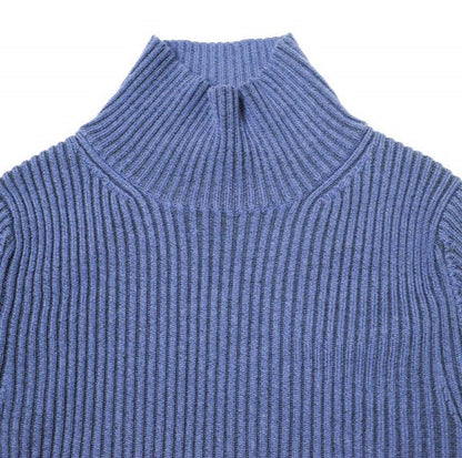 エイチビューティーアンドユース WOOL RAYON リブハイネックニット