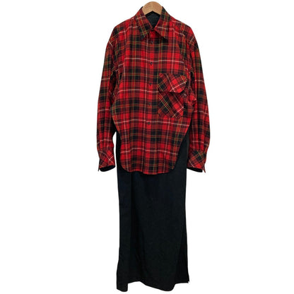 ヨウジヤマモト TARTAN CHECK DOUBLE LAYERED ワンピース