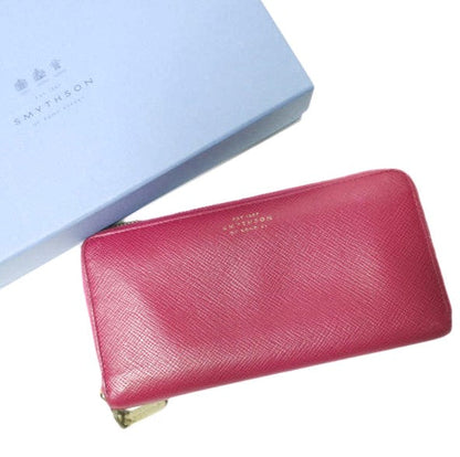 Smythson PANAMA ラージ ジップ アラウンド パース レザー ロング ウォレット