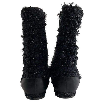 ピッピシック ANNA JEWELRY BOOTS ツイードショートブーツ