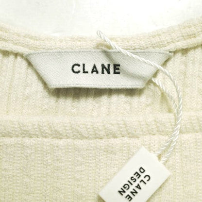 CLANE リブ ディープ ネック トップス コットン ポリエステル