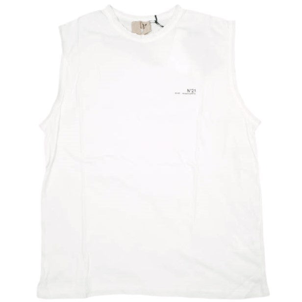 N°21 ロゴ プリント コットン ノースリーブ Tシャツ