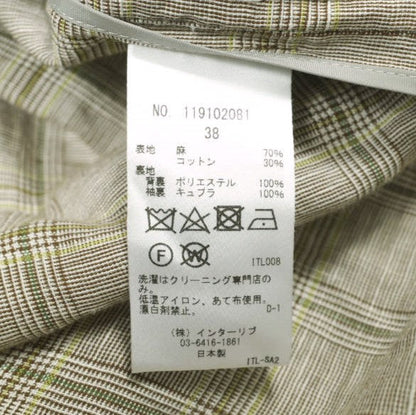 SACRA グレン チェック リネン コットン コート