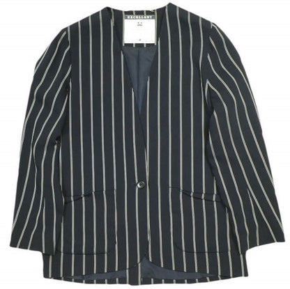 JOURNAL STANDARD L'ESSAGE ストライプ ノーカラージャケット