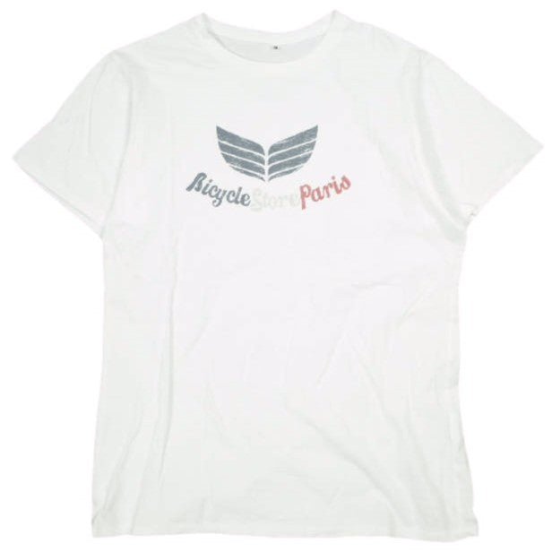 BICYCLE STORE PARIS トリコロールプリント コットンTシャツ