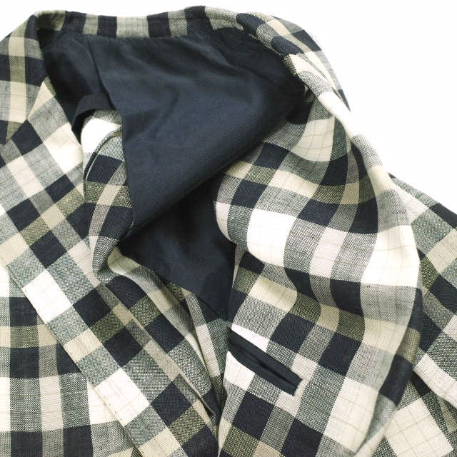 ドゥロワー Loro Piana チェックウールリネンジャケット