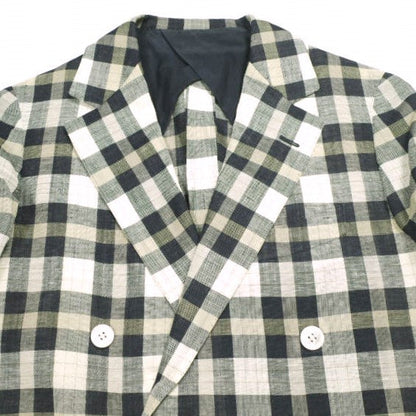 ドゥロワー Loro Piana チェックウールリネンジャケット