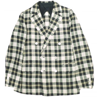 ドゥロワー Loro Piana チェックウールリネンジャケット
