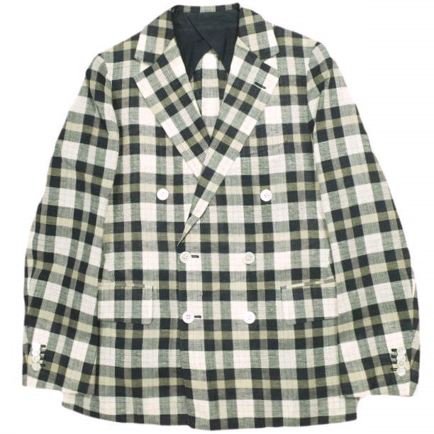 ドゥロワー Loro Piana チェックウールリネンジャケット