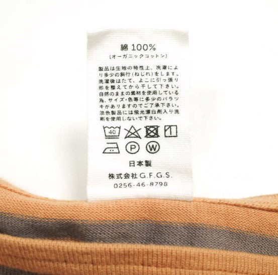 ジーエフジーエス PLAY BORDER オーガニックコットン長袖Tシャツ