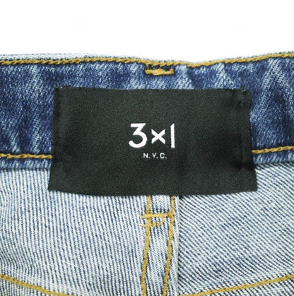 スリーバイワン EMPIRE CROP FLARE コットンポリウレタンデニムパンツ