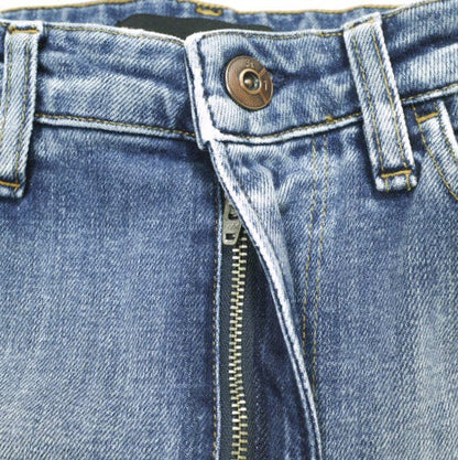 スリーバイワン EMPIRE CROP FLARE コットンポリウレタンデニムパンツ