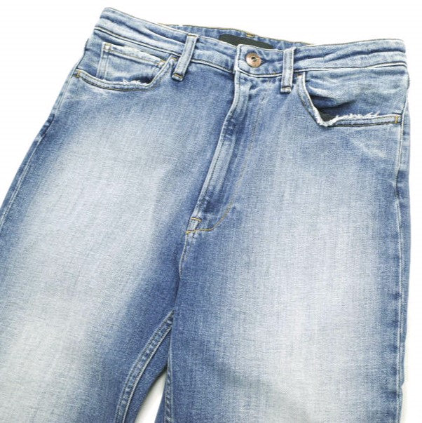 スリーバイワン EMPIRE CROP FLARE コットンポリウレタンデニムパンツ