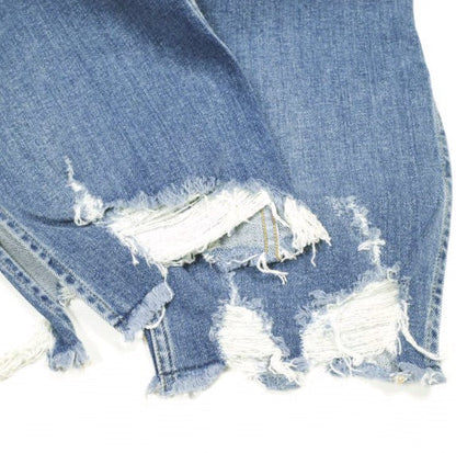 スリーバイワン EMPIRE CROP FLARE コットンポリウレタンデニムパンツ