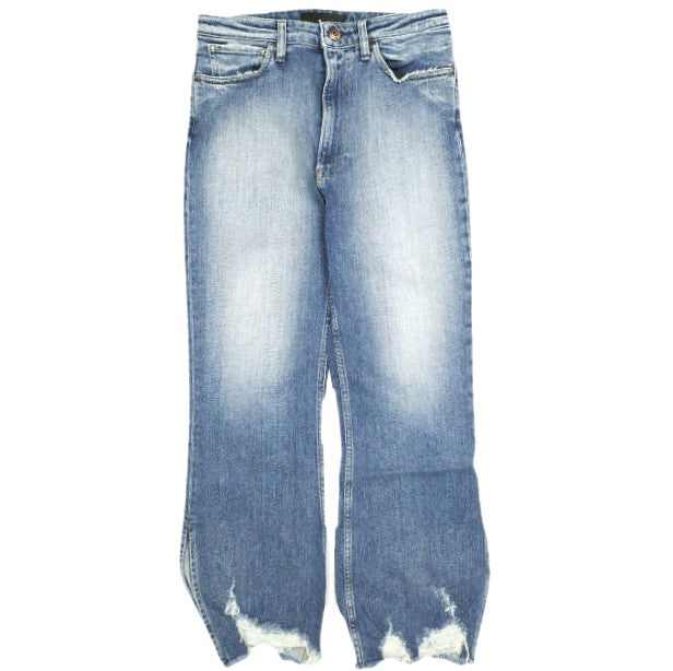スリーバイワン EMPIRE CROP FLARE コットンポリウレタンデニムパンツ