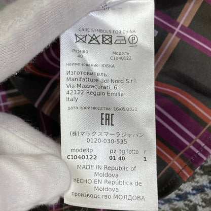 マックスマーラ Max&Co 千鳥格子 ウール プリーツヘム ミニスカート