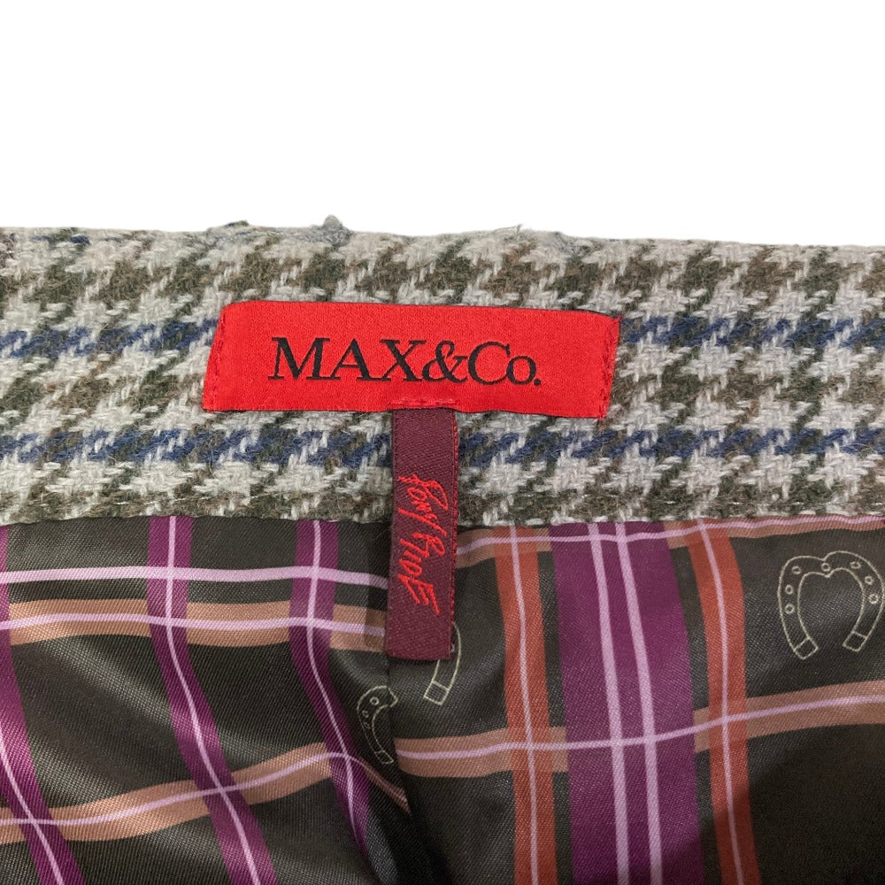 マックスマーラ Max&Co 千鳥格子 ウール プリーツヘム ミニスカート