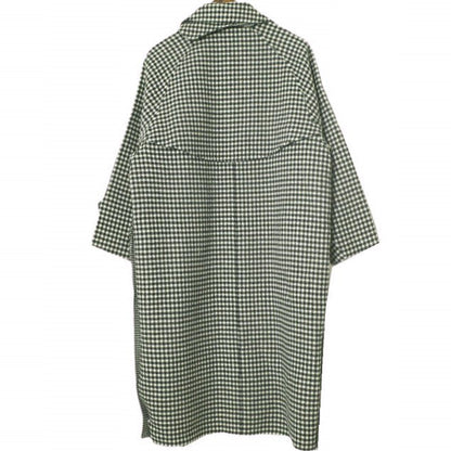 エイチビューティーアンドユース CHECK RAGLAN COAT ウールナイロンコート