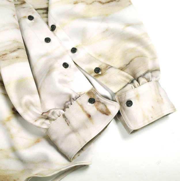 ミカゲシン OPEN SLEEVE SHIRT ポリエステルシャツ