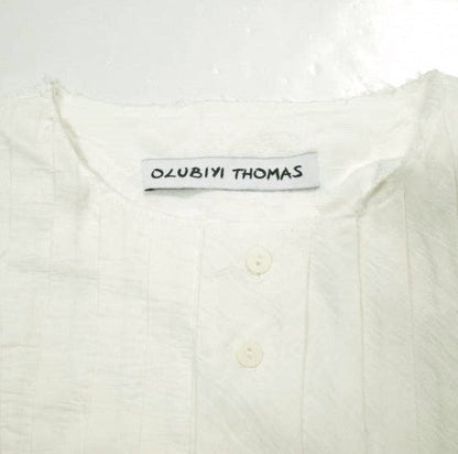 オルヴィトーマス Pleated Bib Shirt コットンレーヨン シャツ