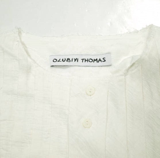 オルヴィトーマス Pleated Bib Shirt コットンレーヨン シャツ