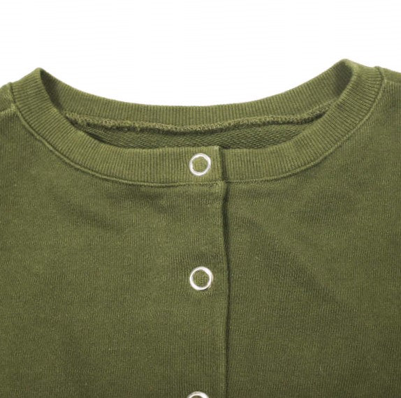 ウィルフリー short cropped ring button 3way sweat コットン 2wayトップス