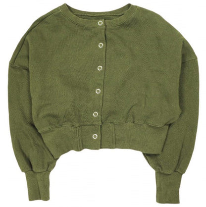 ウィルフリー short cropped ring button 3way sweat コットン 2wayトップス