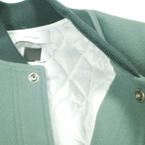 ファセッタズム×コインパーキングデリバリー×ロイヤルフラッシュ LOVE PATCH STADIUM JACKET ウール 牛革 スタジアムジャケット 限定